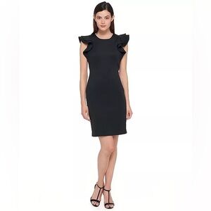 Tommy Hilfiger Women's Ruffle-Sleeve Sheath Dress